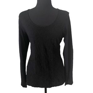 Eddie Bauer embroidered top, black
